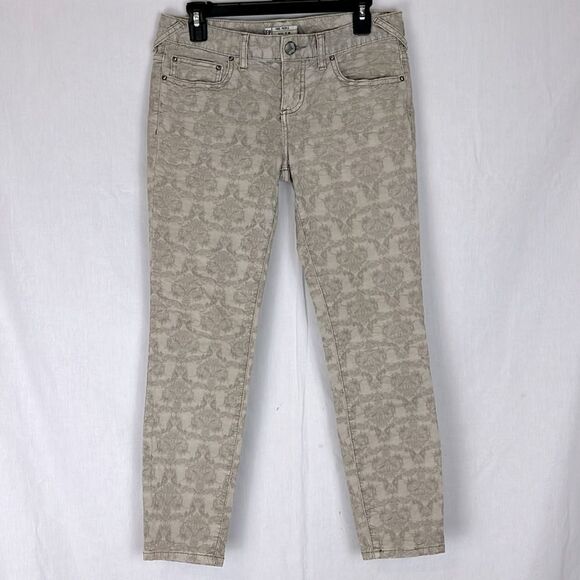 Light Green Floral Free People Skinny Jeans - Picture 1 of 6